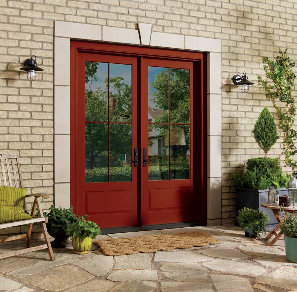 red french hinged doors on a home