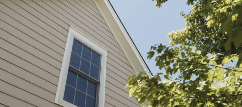 a window on the second floor of a home